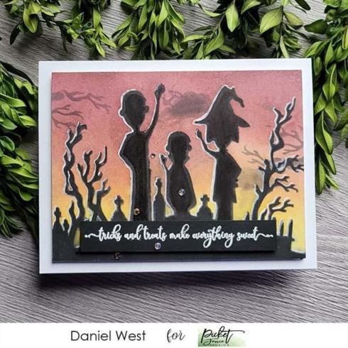 Picket Fence Studios - Schablone "Be Spooky Together" Stencil 6x6 Inch