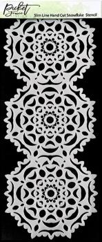 Picket Fence Studios - Schablone "Hand Cut Snowflake" Slim Line Stencil 4x10 Inch