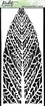 Picket Fence Studios - Schablone "Reversed Leaf" Slim Line Stencil 4x10 Inch