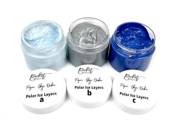 Picket Fence Studios - Paper Glaze Set  "Ombre Polar Ice Layers" 3x1,5oz (3x42,6g)