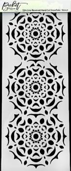 Picket Fence Studios - Schablone "Reversed Hand Cut Snowflake" Slim Line Stencil 4x10 Inch