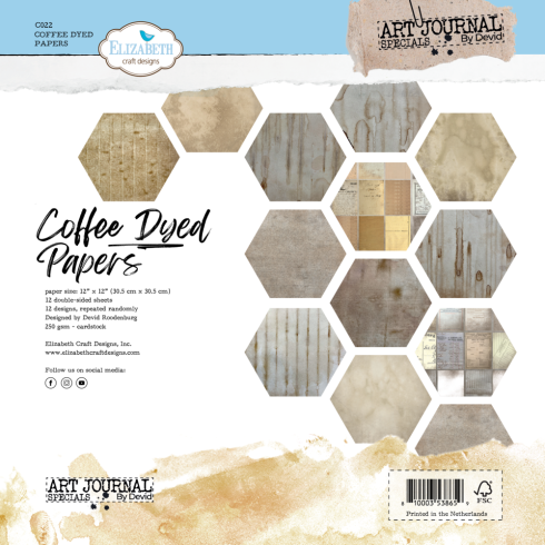 Elizabeth Craft Designs - Designpapier "Coffee Dyed" Paper Pack 12x12 Inch - 12 Bogen