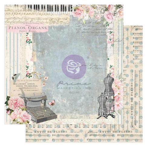 Prima Marketing - Designpapier "French Blue" Paper Pack 12x12 Inch - 16 Bogen