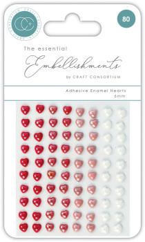 Craft Consortium - Enamel Dots "Hearts" 80 Klebesteine 