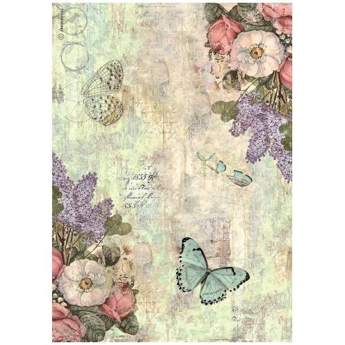 Stamperia - Decopatch Papier "Flowers and Butterflies" Decoupage A4 - 6 Bogen  