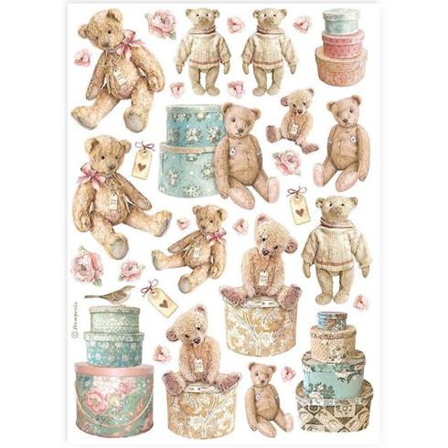 Stamperia - Decopatch Papier "Teddy Bears" Decoupage A4 - 6 Bogen  