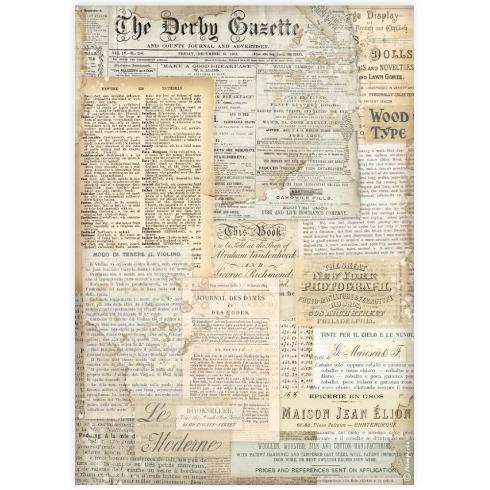 Stamperia - Decopatch Papier "The Derby Gazette" Decoupage A4 - 6 Bogen  