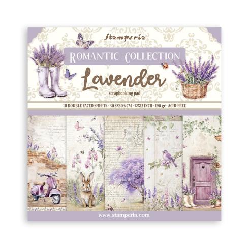 Stamperia - Designpapier "Lavender" Paper Pack 12x12 Inch - 10 Bogen