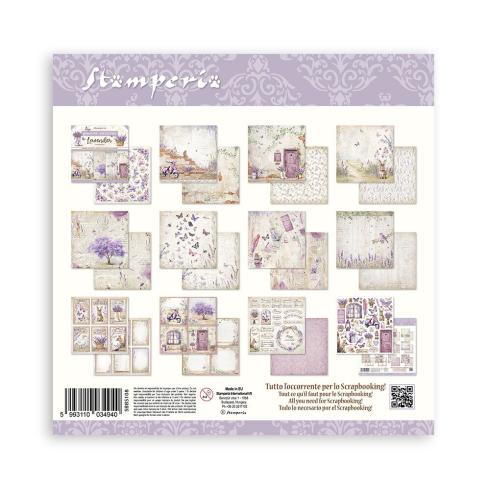 Stamperia - Designpapier "Lavender" Paper Pack 8x8 Inch - 10 Bogen