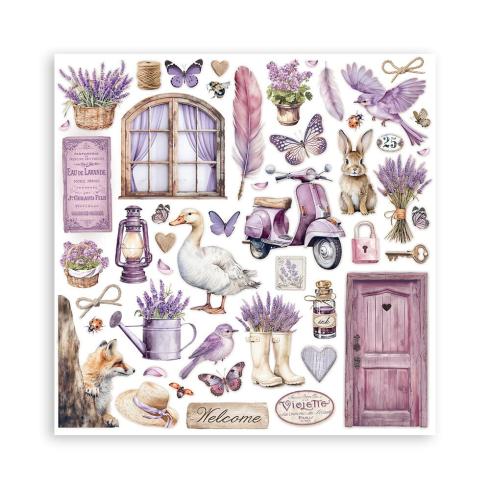 Stamperia - Designpapier "Lavender" Paper Pack 8x8 Inch - 10 Bogen