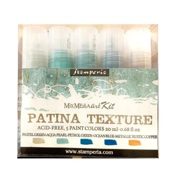 Stamperia - Acrylfarbe & 3D Farbpulver "Patina Texture Paints" 5x20ml