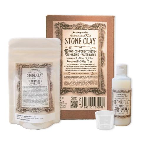 Stamperia - Stein Ton "Stone Clay Mixed Media Art Kit" 80ml + 200g