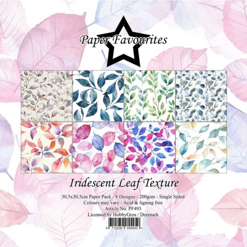 Paper Favourites - Designpapier "Iridescent Leaf Texture" Paper Pack 12x12 Inch 8 Bogen