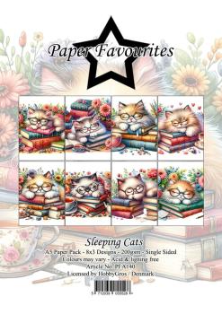 Paper Favourites - Designpapier "Sleeping Cats" Paper Pack A5 - 24 Bogen