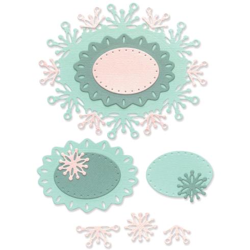 Sizzix - Stanzschablone "Snowflake Labels" Thinlits Craft Dies by Olivia Rose