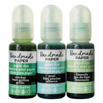 American Crafts - Handmade Paper Dyes "Greens" Farbe für Papierschöpfen 3x5oz ( 3x14,5ml )