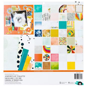 American Crafts - Designpapier "Mixed Media" Paper Pack 12x12 Inch - 48 Bogen