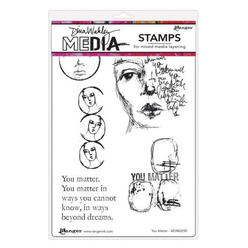 Ranger - Stempelset by Dina Wakley "You Matter" Media Cling Stamp 