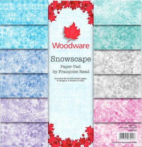 Woodware - Designpapier "Snowscape " Paper Pad 8x8 Inch - 24 Bogen 