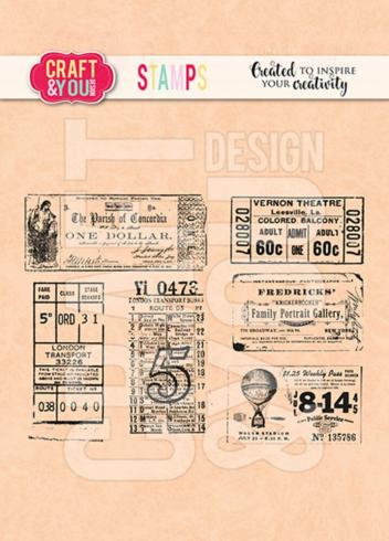 Craft & You Design - Stempelset "Ticket 1" Clear Stamps
