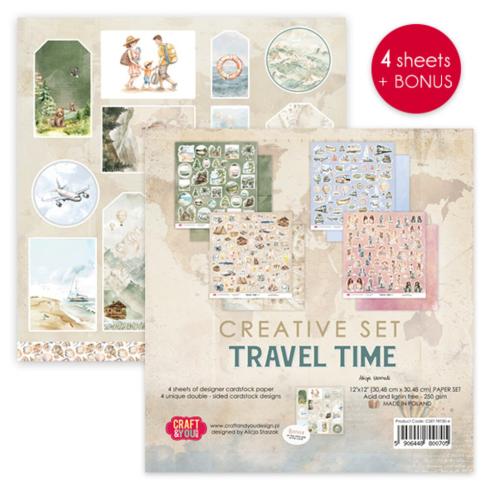 Craft & You Design - Designpapier "Travel Time" Creative Set 12x12 Inch - 8 Bogen