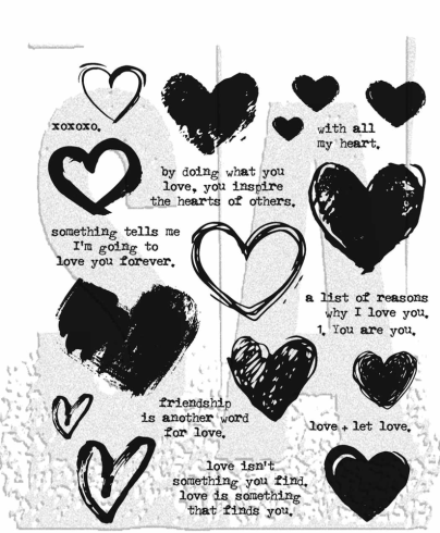 Stampers Anonymous - Gummistempelset "Love Notes" Cling Stamp Design by Tim Holtz