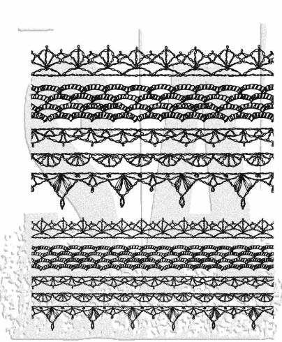 Stampers Anonymous - Gummistempelset "Crochet Trims" Cling Stamp Design by Tim Holtz
