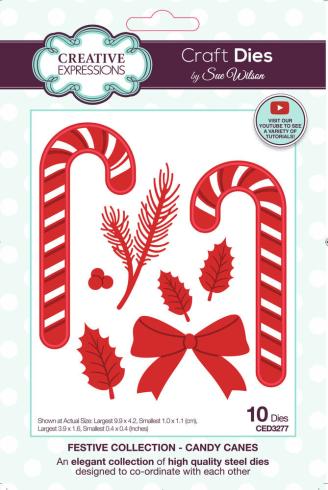 Creative Expressions - Stanzschablone "Festive Collection Candy Canes" Craft Dies Design by Sue Wilson