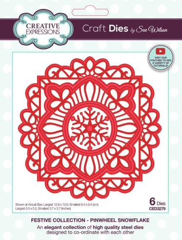 Creative Expressions - Stanzschablone "Festive Collection Pinwheel Snowflake" Craft Dies Design by Sue Wilson