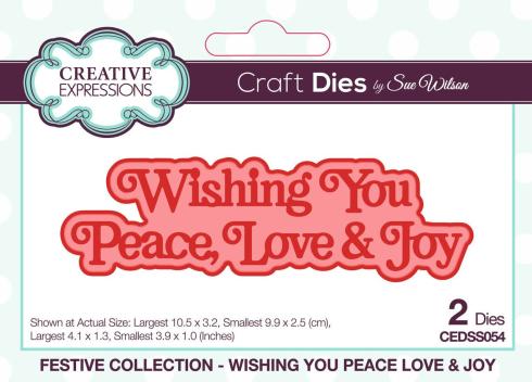 Creative Expressions - Stanzschablone "Festive Collection Wishing You Peace Love & Joy" Craft Dies Design by Sue Wilson
