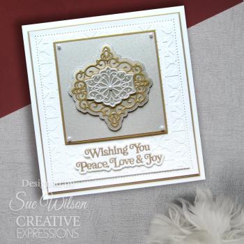 Creative Expressions - Stanzschablone "Festive Collection Wishing You Peace Love & Joy" Craft Dies Design by Sue Wilson