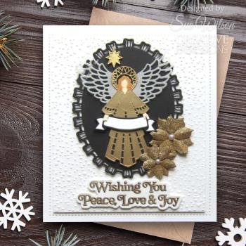 Creative Expressions - Stanzschablone "Festive Collection Wishing You Peace Love & Joy" Craft Dies Design by Sue Wilson