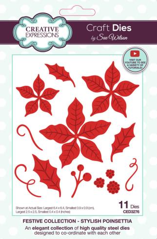 Creative Expressions - Stanzschablone "Festive Collection Stylish Poinsettia" Craft Dies Design by Sue Wilson