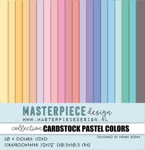 Masterpiece Design - Cardstock "Pastel Colors" Paper Pack 12x12 Inch - 10 Bogen