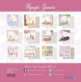 Papers For You - Designpapier "Olympic Games Niña Rubia" Scrap Paper Pack 30,5 x 32 cm - 12 Bogen