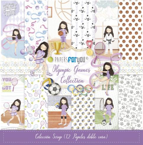 Papers For You - Designpapier "Olympic Games Niña Morena" Scrap Paper Pack 30,5 x 32 cm - 12 Bogen