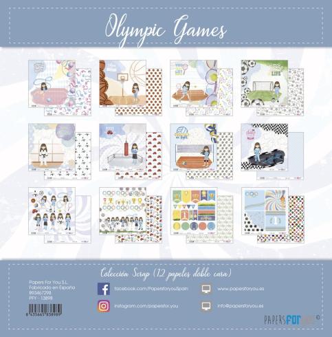 Papers For You - Designpapier "Olympic Games Niña Castaña" Scrap Paper Pack 30,5 x 32 cm - 12 Bogen