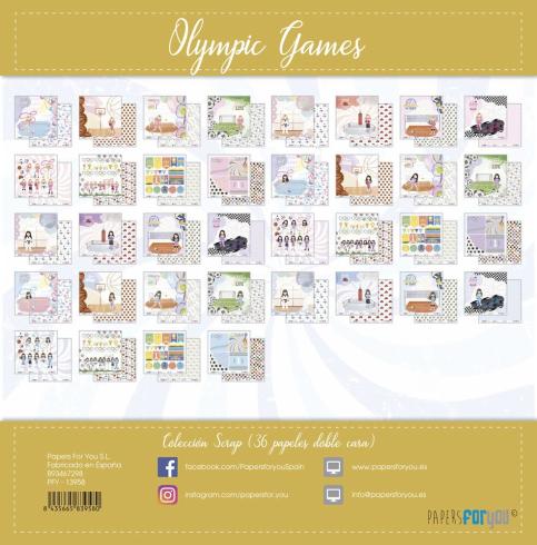 Papers For You - Designpapier "Olympic Games Niñas" Scrap Paper Pack 8x8 Inch - 36 Bogen
