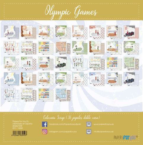 Papers For You - Designpapier "Olympic Games Niños" Scrap Paper Pack 8x8 Inch - 36 Bogen