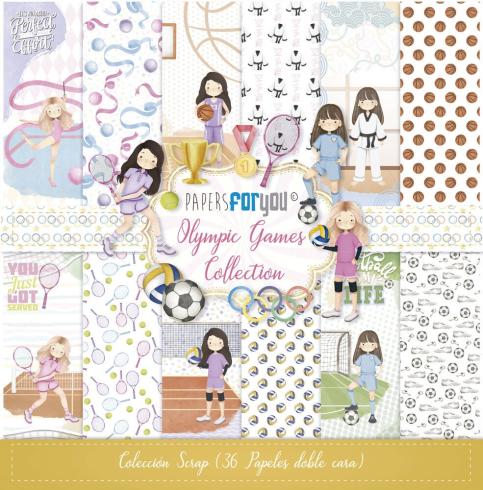 Papers For You - Designpapier "Olympic Games Niñas" Scrap Paper Pack 6x6 Inch - 36 Bogen  