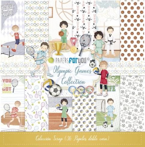 Papers For You - Designpapier "Olympic Games Niños" Scrap Paper Pack 6x6 Inch - 36 Bogen  