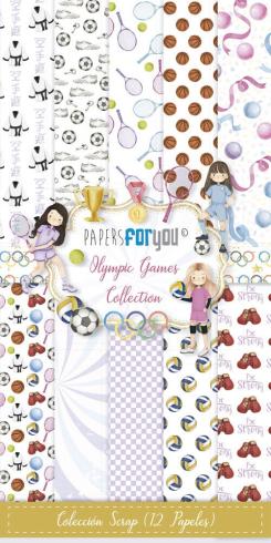 Papers For You - Designpapier "Olympic Games Niñas" Paper Pack 6x12 Inch - 12 Bogen 