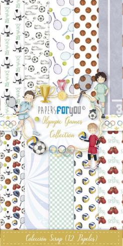 Papers For You - Designpapier "Olympic Games Niños" Paper Pack 6x12 Inch - 12 Bogen 
