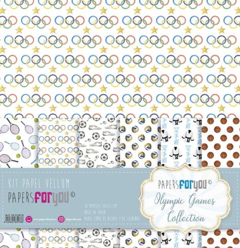 Papers For You - Pergamentpapier "Olympic Games" Vellum Paper Pack 30x31 cm - 6 Bogen 