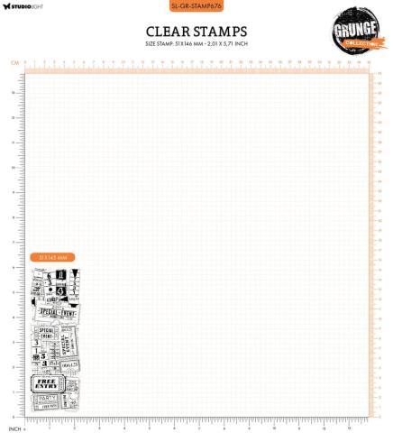 Studio Light - Stempel "Tickets Background" Clear Stamps Grunge Collection