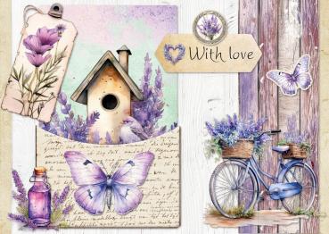 Studio Light - Stanzteile "Lavender Season" Die Cut Block - 32 Bogen