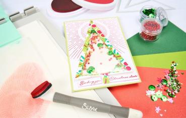 Sizzix - Schablone "Cosmopolitan Christmas, Happy Holidays" Layered Stencil Design by Stacey Park