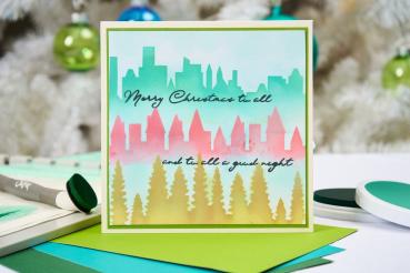 Sizzix - Schablone "Cosmopolitan, The View #2" Stencil Design by Stacey Park