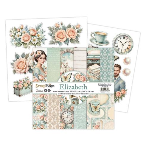 ScrapBoys - Designpapier "Elizabeth" Paper Pack 6x6 Inch - 24 Bogen