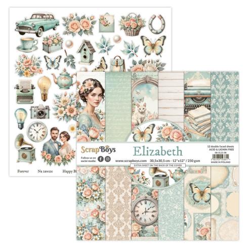 ScrapBoys - Designpapier "Elizabeth" Paper Pack 12x12 Inch - 12 Bogen